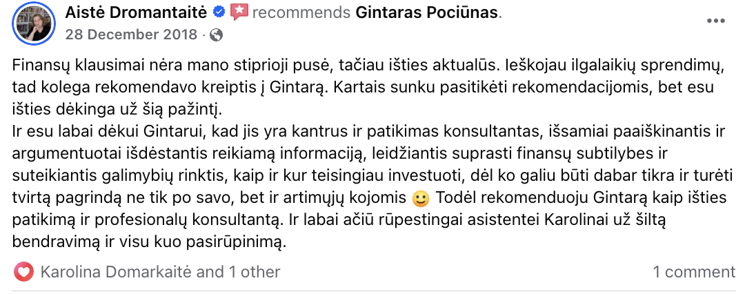 Kapitalo valdymo strategija - atsiliepimas